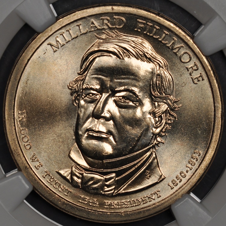 2010 NGC MS68 Fillmore $1 Missing Edge Lettering Error